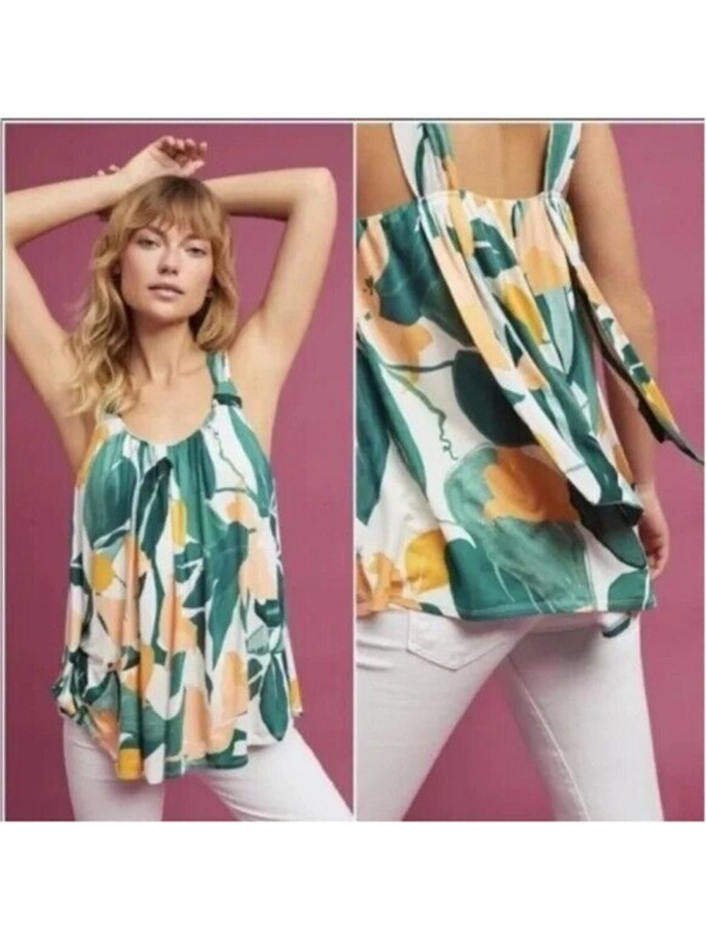 Anthropologie Vanessa Virginia Loan Knotted Tank Size Medium